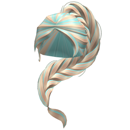 ♡ Long Dramatic Swept Braid (Teal) Roblox item