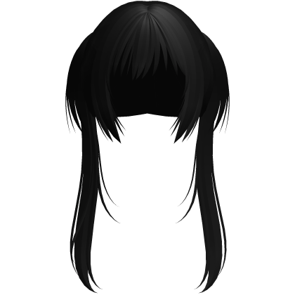 ♡ : long messy anime twintails in black Roblox item