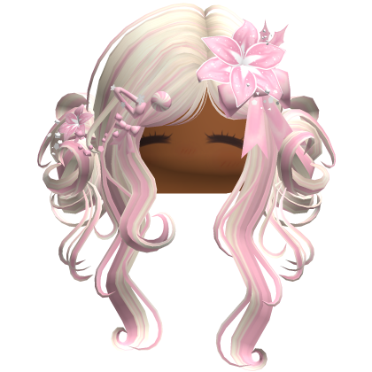 ♡ Christmas Flowery Twin Buns (Pink Beige)
