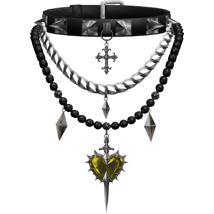 Layered Goth Heart Necklace