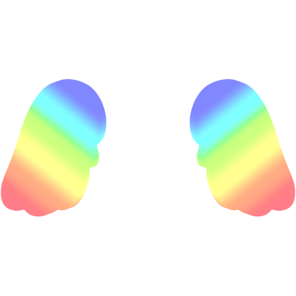 ♡ Cute Chibi Glowing Angel Wings in Rainbow