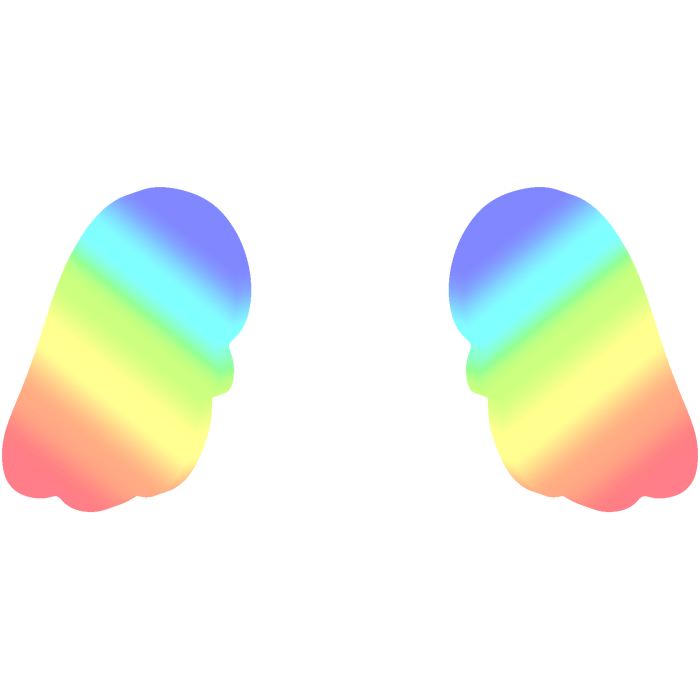 ♡ Cute Chibi Glowing Angel Wings in Rainbow