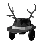 Black Fedora + Shades + Headphones + Antlers
