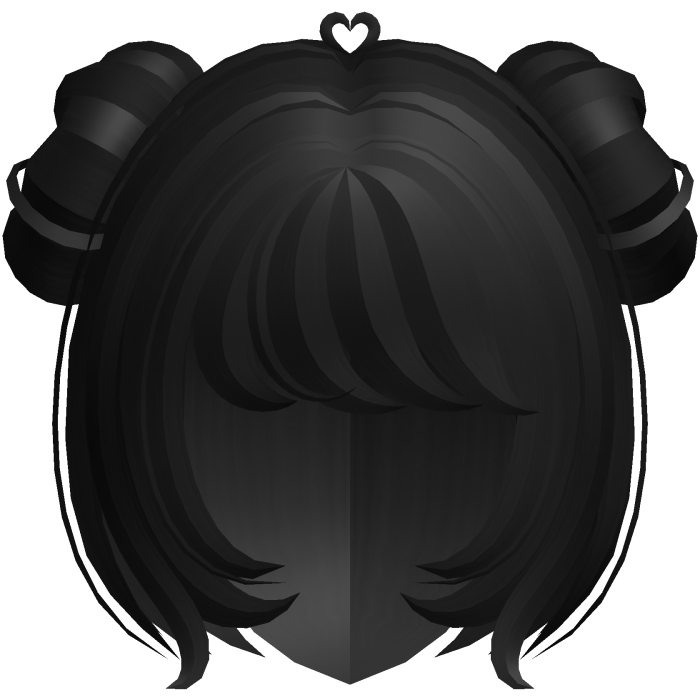 ♡ cute bob with fluffy buns in black