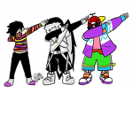 The random dabbing sans people