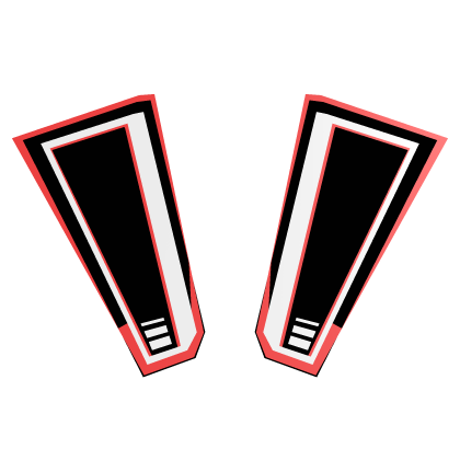 Red & black digital blocky bunny ears