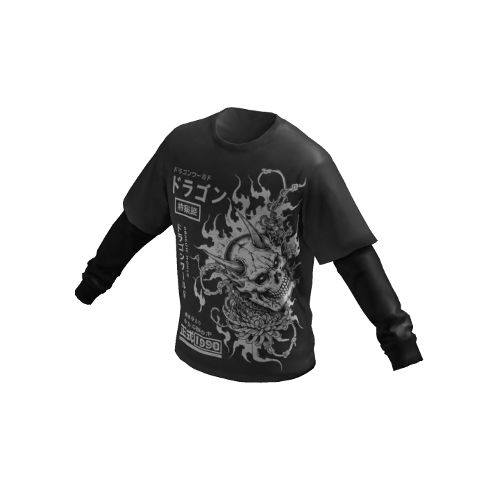 Washed Japanese Skull Graphic Shirt