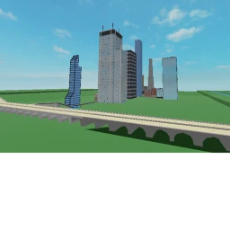 a highway and city icon