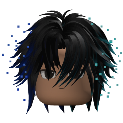 Layered Anime Hair w/ Sparkles (Black)