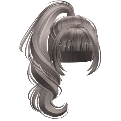 Cute Swirly Gyaru Ponytail (Grey) | Roblox Item - Rolimon's