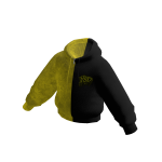YSD Hoodie Black & Yellow Split Grunge v1