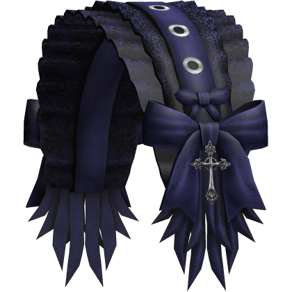 Ruffled Celestial Ribbon Headband (Navy) Roblox item