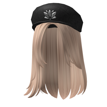 Aesthetic Straight Hair w/ Beret (Blonde) Roblox item