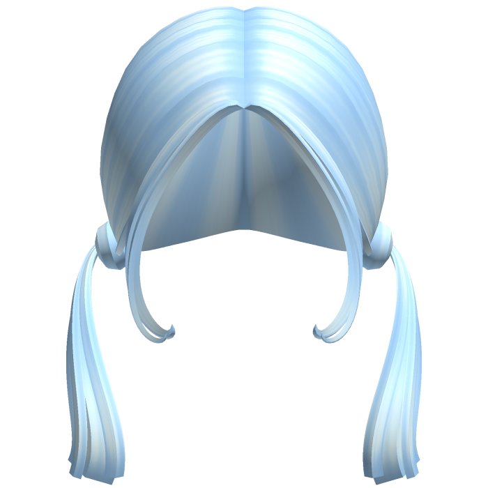 -',ৎ Low Chopped Blunt Pigtails in Soft Blue