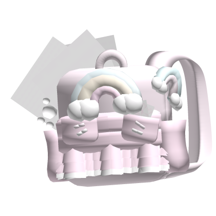 ‿ ♡rainbow backpack wif all ur papers..!૮ ˶´ ᵕˋ ˶ა