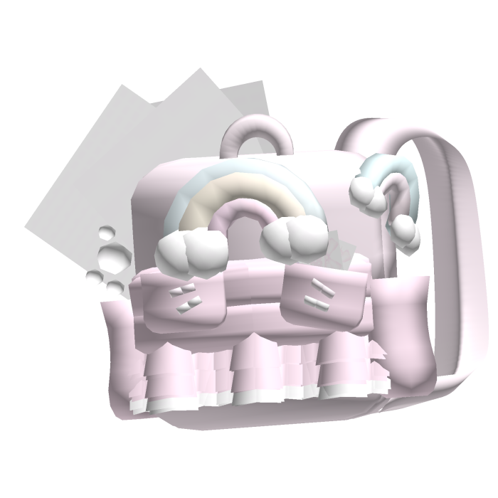 ‿ ♡rainbow backpack wif all ur papers..!૮ ˶´ ᵕˋ ˶ა