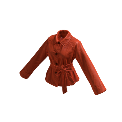 Wrapped Bow Leather Jacket Orange
