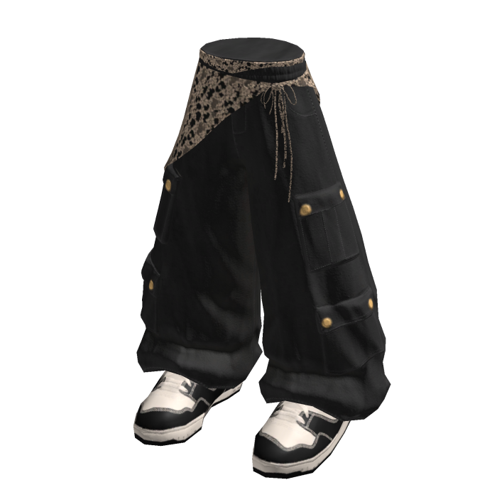 Vintage Lace Cargo Pants (Black)