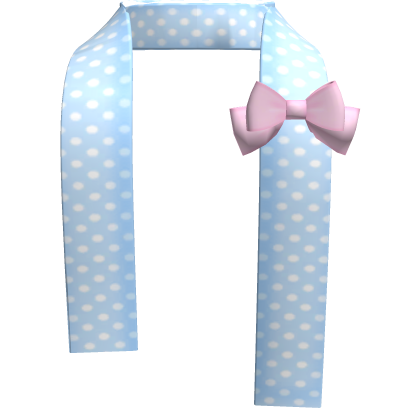 🧁 cute blue pink polka dot tweencore scarf bow
