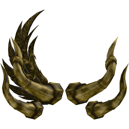 Gothic Gold Feathered Horns 