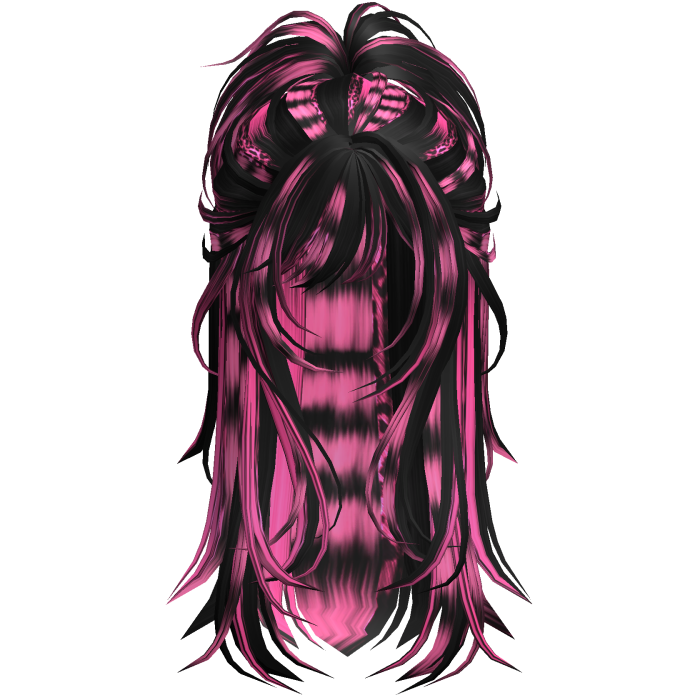 Wolfcut Spikey Half Up Pink Stripes