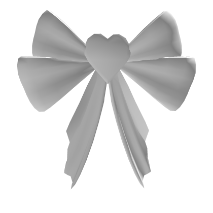 Large white heart shaped double bow Roblox item
