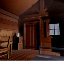 chilly snow cabin