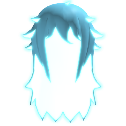 💗[GLOWING] Blue Inside Glow Low Poly Long Hair 