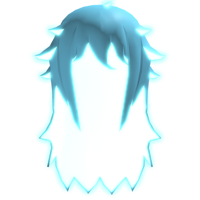 💗[GLOWING] Blue Inside Glow Low Poly Long Hair 