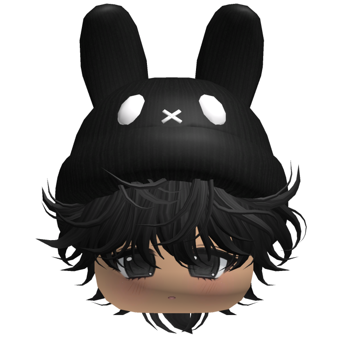 Moe Messy Boy Hair W/ Bunny Hat Black V4