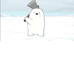 Bear with an axe