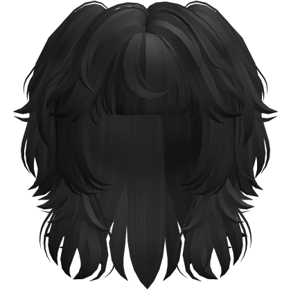 Messy Scene Short Pigtail Wolf Cut Black