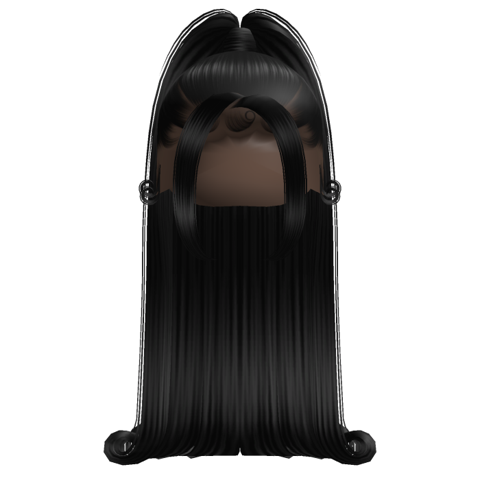 Baddie High Ponytail w/ Curled Ends (Black)