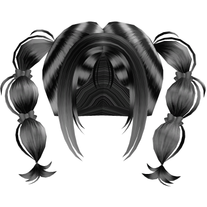 ♡ Bubble Pigtails Hair ( White and Black ) Roblox item