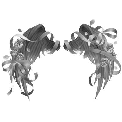 🎀 Rose Petal Angel Wings Ribbons Bows Grey