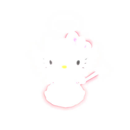 Emissive Hello Kitty angel glowing 