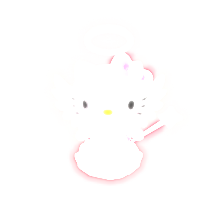 Emissive Hello Kitty angel glowing 
