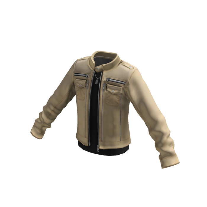 Y2K Streetwear Moto Jacket w/ Chain (Beige)