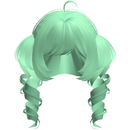 green tweencore messy whimsy chunky pigtails