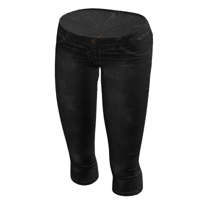 ☆ black capri low-rise jeans (black)