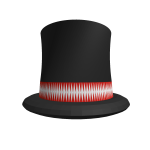 Red Banded Platinum Encrusted Top Hat