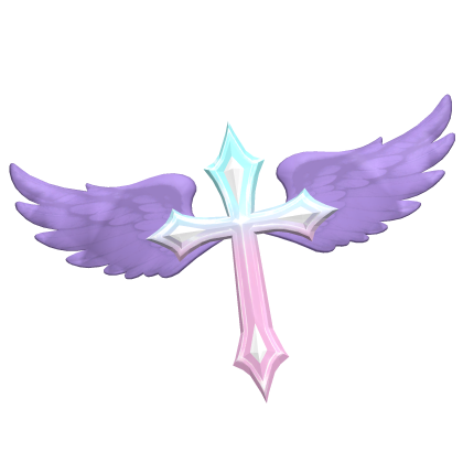 ♱Angelic Wings Pastel Goth Cross Hair Clip Purple♱ Roblox item