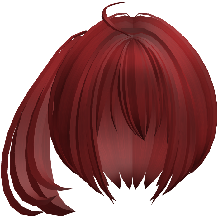2000s moe short fluffy side pony red