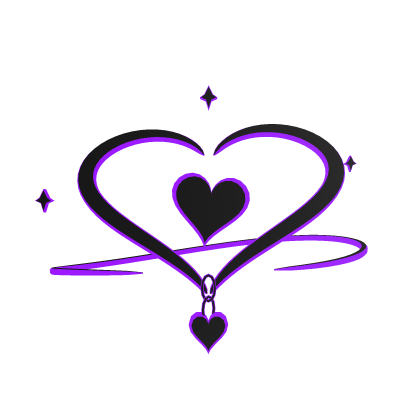 Glowing Heart Halo Black Purple