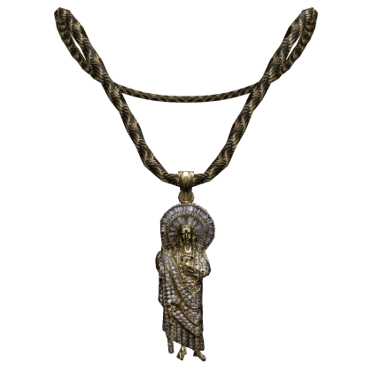 14k Gold Rope Chain w/ San Judas Roblox item
