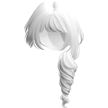 over shoulder curly princess ponytail; white Roblox item