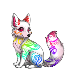 Rainbow wolf kawaii