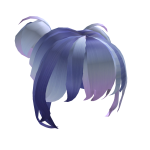 Cute Puffball w Bangs Blue Pink