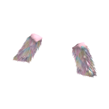 Fluffy Fur Arm Warmers Candy Rainbow thumbnail