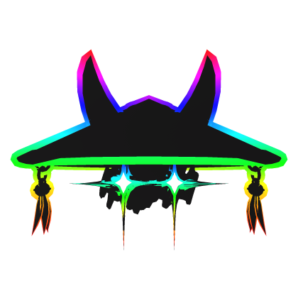 Cartoony Rainbow Samurai Hat w/ Eye Glare
